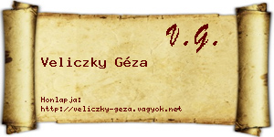Veliczky Géza névjegykártya