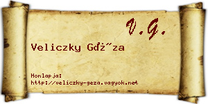 Veliczky Géza névjegykártya