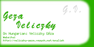 geza veliczky business card