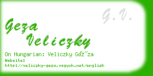 geza veliczky business card